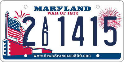 MD license plate 2AD1415