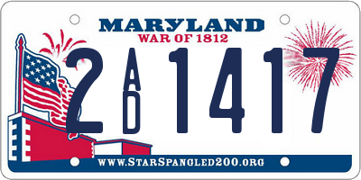 MD license plate 2AD1417