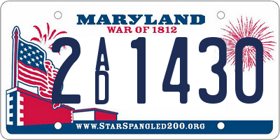 MD license plate 2AD1430