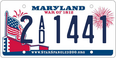 MD license plate 2AD1441