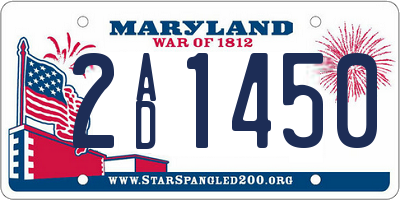 MD license plate 2AD1450