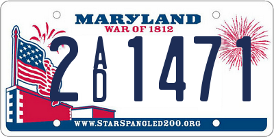 MD license plate 2AD1471