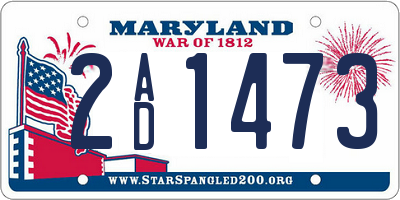 MD license plate 2AD1473