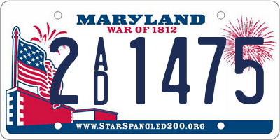 MD license plate 2AD1475