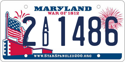 MD license plate 2AD1486
