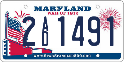 MD license plate 2AD1491