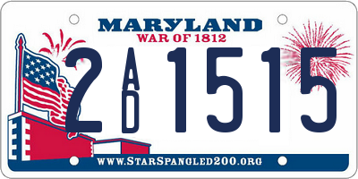 MD license plate 2AD1515