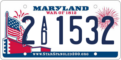 MD license plate 2AD1532