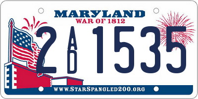 MD license plate 2AD1535