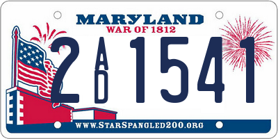 MD license plate 2AD1541