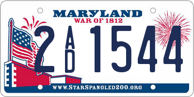 MD license plate 2AD1544