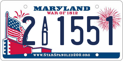 MD license plate 2AD1551