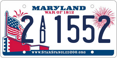 MD license plate 2AD1552