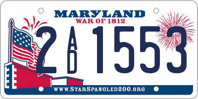 MD license plate 2AD1553