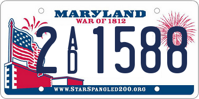 MD license plate 2AD1588