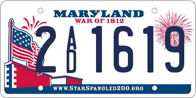MD license plate 2AD1619