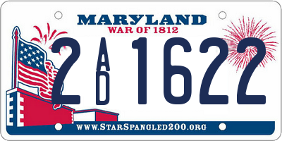 MD license plate 2AD1622