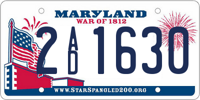 MD license plate 2AD1630