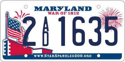 MD license plate 2AD1635