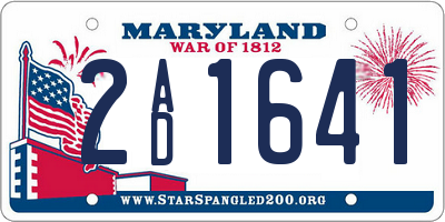 MD license plate 2AD1641