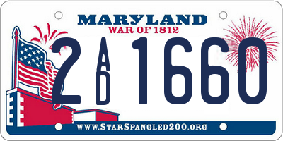 MD license plate 2AD1660
