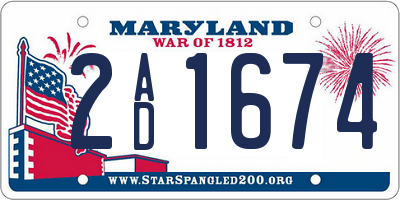 MD license plate 2AD1674