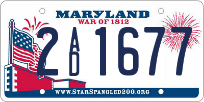 MD license plate 2AD1677