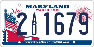 MD license plate 2AD1679