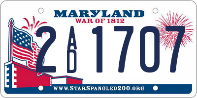 MD license plate 2AD1707