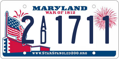 MD license plate 2AD1711