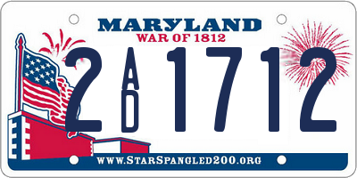 MD license plate 2AD1712
