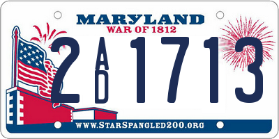 MD license plate 2AD1713