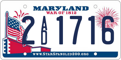 MD license plate 2AD1716