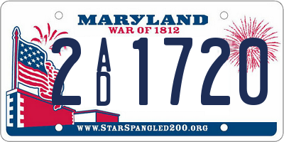 MD license plate 2AD1720
