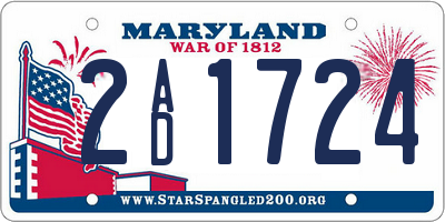 MD license plate 2AD1724