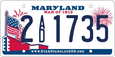 MD license plate 2AD1735