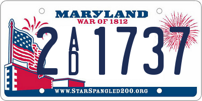 MD license plate 2AD1737