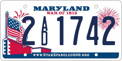 MD license plate 2AD1742