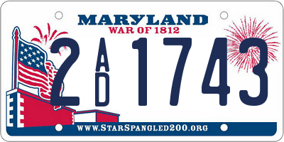 MD license plate 2AD1743