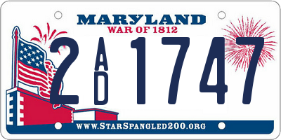 MD license plate 2AD1747