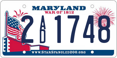 MD license plate 2AD1748