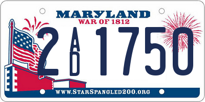 MD license plate 2AD1750
