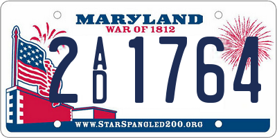 MD license plate 2AD1764