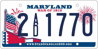 MD license plate 2AD1770