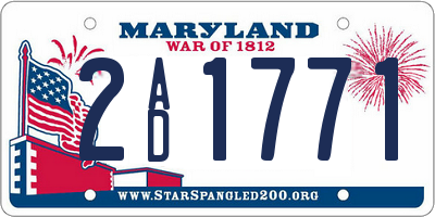 MD license plate 2AD1771