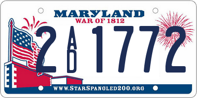 MD license plate 2AD1772