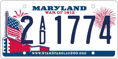 MD license plate 2AD1774