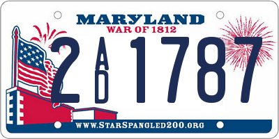 MD license plate 2AD1787