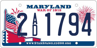 MD license plate 2AD1794