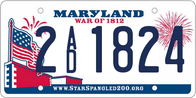 MD license plate 2AD1824